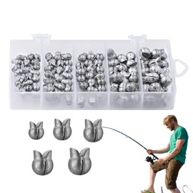 Split Shot Weights, Round Split Shot Fishing Sinkers | Lead Split Shot Fishing Sinkers 5 Sizes Removable Egg Lead Assortment