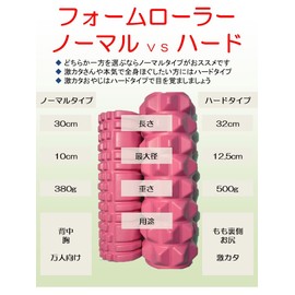 Foam Roller, Hard Type, Diameter 4.7 x 12.6 inches (12 x 32 cm), Purple