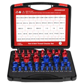 SNSMBNSR 46Pcs Thread Checker, Nut and Bolt Thread Checker 24 Standard and 22 Metric Set, Thread Gauge Suitable for Nut or Bolt Size Finder in Narrow and Tricky Areas