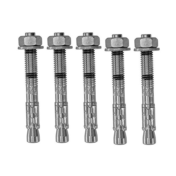 AHC K-ZYTB8100B5 M8 x 100 mm Through Bolts - Zinc Plated (Pack of 5)