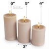 West Ivory Fluted Ribbed LED Pillar Candles, Blush Beige, with