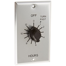 TORK C512H Spring-Wound in-Wall Twist Timer with Commercial Style Metal Plate and 12-Hour Length for Automatic Shutoff of Motors or Lights