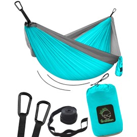 Hammock Camping - Ultralight Outdoor Hammock, Perfect Camping Gifts, Camping Hammock Outdoor, Hammock for 1 Person with Tree Straps + Carabiner