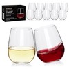 Datttcc 12 pack Stemless Wine Glasses,wine glasses set of 12,16oz