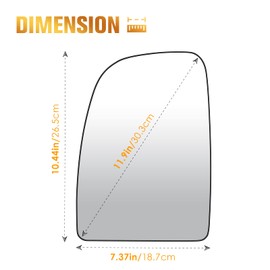 Left & Right Side Heated Upper Mirror Glass Replacement Fits for 2014-2021 Ram Promaster 1500 2500 3500 for CH1320376 CH1321376 1 Pair