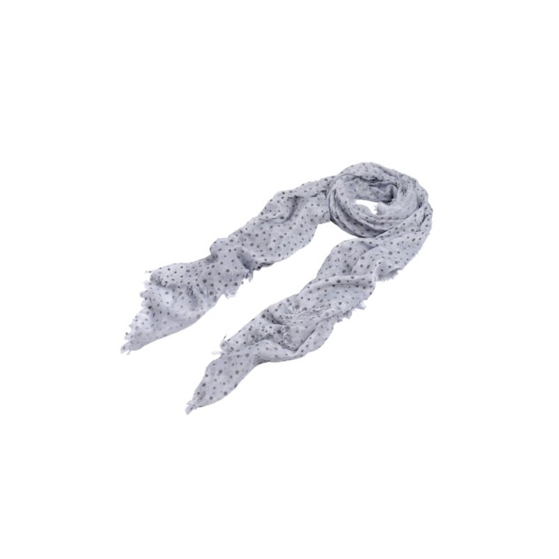 Premium Long Solid Color Dolka Dot Frayed Edge Scarf, Gray