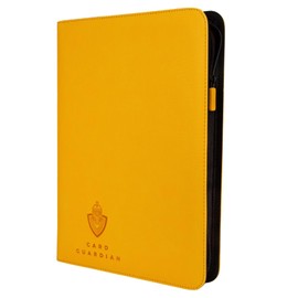Card Guardian - 9 Pocket Premium Binder with Zipper for 360 cards - side loading pockets for Trading Card Games TCG (Yellow)