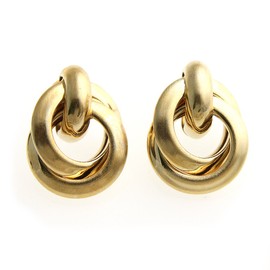 VingTAINE Glamorous Ring Earrings, Matte Gold, Volume P1060, Brass