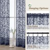 WelvetBLK Navy Blue Sheer Curtains 84 Inches Long 2 Panels