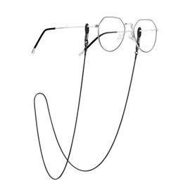 ChainsPro Brillenkette Edelstahl Damen Herren Brillenbänder Einstellbarer 3.5mm Breit Schlangenknochenkette Maskenkette Zubehör für Sonnenbrillen 72cm Schwarz Farbe