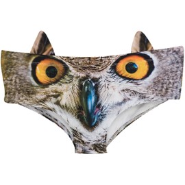 Ababalaya Womens Underwear Funny Panties For women, Gift Ideas For Her, Valentines Gifts, Owl, L