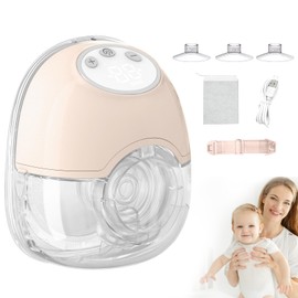 Extractor de Leche Electrico, Sacaleches Portátil Recargable 4 Modos 12 Etapas Sacaleches Gratuito Poco Ruido sin Sujetar con la Mano con boquillas Cabezal convertible de 17/19/21 mm (Rosa)