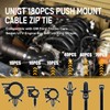 UNIGT 180pcs Nylon Universal Cable Tie Buckle, Push Mount Cable