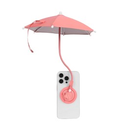 Cell Phone Stand with Umbrella for Sun, Magnetic Sun Shade with Suction Cup | Adjustable Portable Outdoor Anti-Glare Shade Stand(pink-1pc)