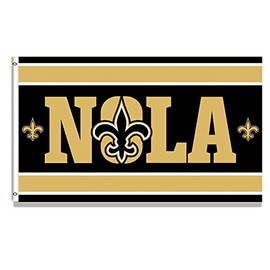 LCFHOME Saints Flag New Orleans Banner Double Sided Wall Hanging Flag（3x5ft/90x150cm,Vivid Color,150D Polyster,HD Printing）For College Dorm Living Room Bedroom Decor