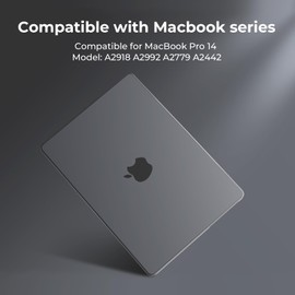 BlueSwan Case compatible with Macbook Pro 14 inch M4 M3 M2 M1 A3112 A3185 A3401 A2918 A2992 A2779 A2442, Released in 2021-2024, Matte Anti-fingerprint Flexible PP Protective Cover Shell, Frosted Black