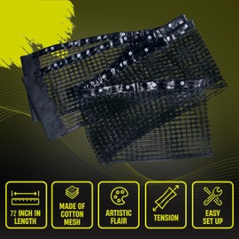 Bonoboo Presents Universal Indoor Replacement Table Tennis(T.T.) Table Net| Fits Any Table with Adjustable Quick-Easy Setup| Level Up Your Game with This Ping Pong Table Indoor Replacement Net - Black