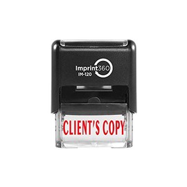 Imprint 360 AS-IMP1001 - Client"S Copy, Heavy Duty Commerical Quality Self-Inking Rubber Stamp, Red Ink, 9/16" x 1-1/2" Impression Size, Laser Engraved for Clean, Precise Imprints