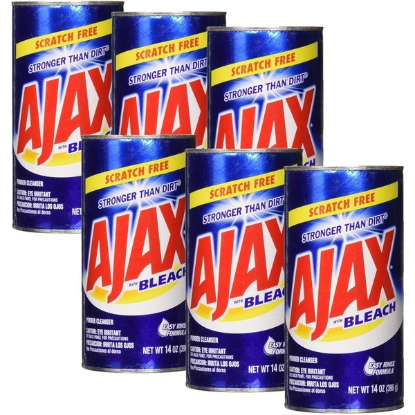 Ajax Powder Cleanser with Bleach, 14 oz (396 g), Pack of 6