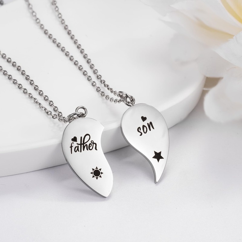 Yonhon Father Son Necklace Matching Set for 2