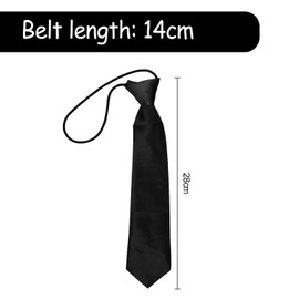 Luckious Children's Tie - Solid Color Elastic Children's Tie For School, Fashion, Wedding (Black)