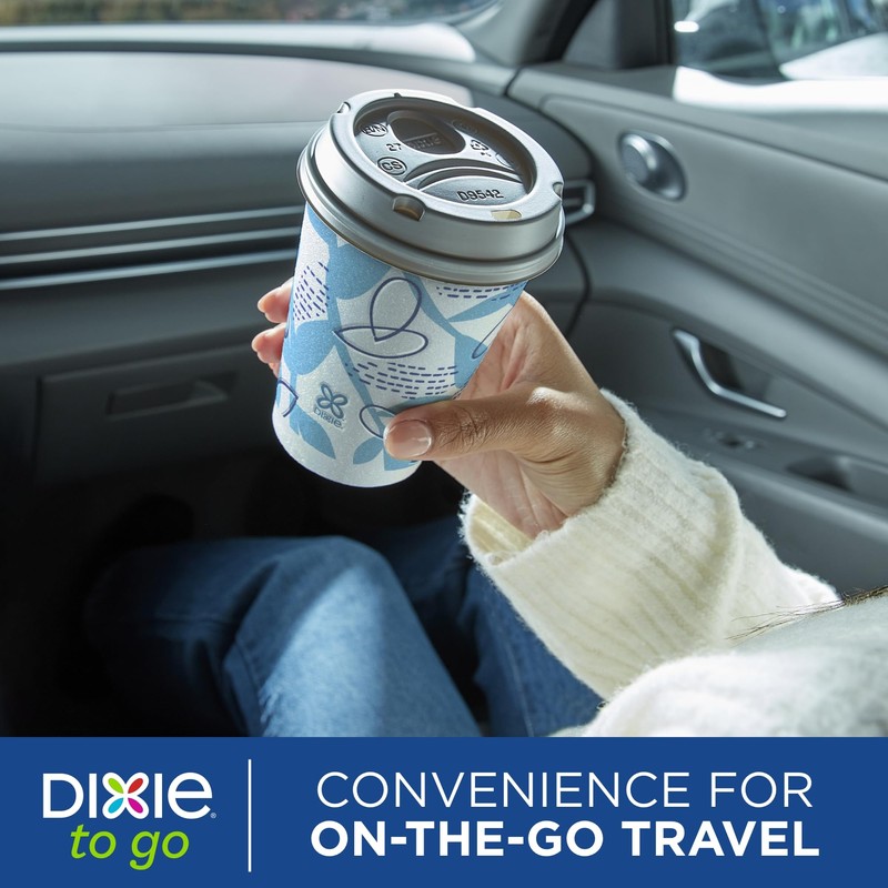 Dixie To Go Paper Coffee Cups With Lids, 12 oz,