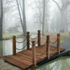 Giantex Giantex 5 FT Wooden Garden Bridge, Stained Wood Arc