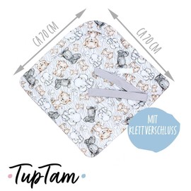 TupTam Unisex Baby Swaddling Blanket with Bow Safari Size 70 x 70 cm
