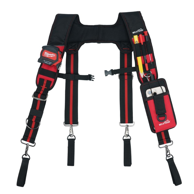 MELOTOUGH Tool Belt Suspenders Tool Bag Suspenders Padded Construction Work