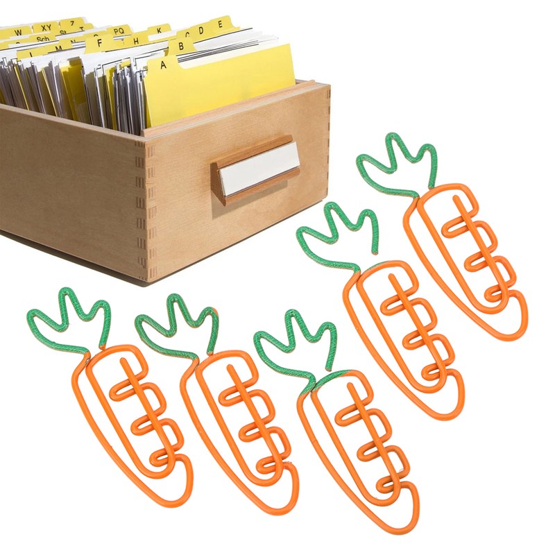 100Pcs Carrot Paper Clips Carrot Style Electroplated Metal Nonslip Rustproof