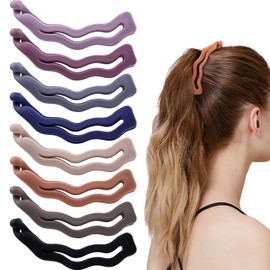 8 Pcs Banana Clip, 4.7" Large Banana Hair Clip for Fine Hair, No-Slip No Crease Ponytail Holder Hair Clips for Women