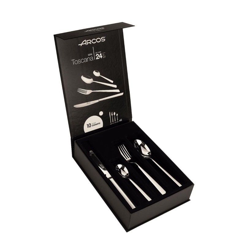 ARCOS Flatware Set 24 pieces - Silver Monoblock of one