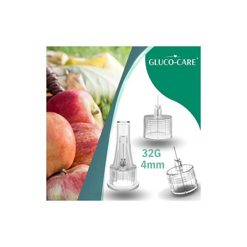 GLUCO-CARE Pen Tips 32G x 4mm (5/32’’) – Ultra-Thin Tip