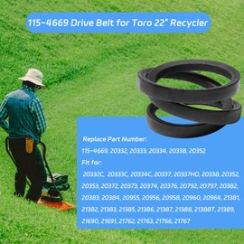 115-4669 V-Belt 3/8" x 33 1/4" Replacement for Toro 20332 20333 20334 20338 20352 20353 20372 20373 20374 Toro RWD 21" Super Recycler and 22" Recycler Lawn Mower Drive Belt