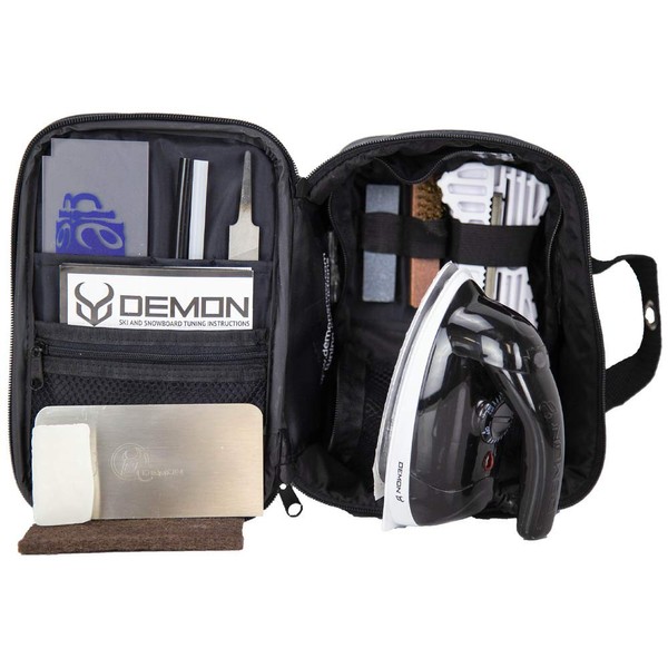 Demon United Ski and Snowboard Wax Kit- Travel Edition - Includes 110-220v Iron, Wax and Base Cleaner