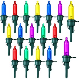 Honoson 60 Pieces LED Replacement Christmas Bulb 3v Waterproof LED Lights Bulb Bulk for Christmas Tree Decorations Xmas Indoor Outdoor Home Light Decor(Green Base with Fresh Color Bulb)