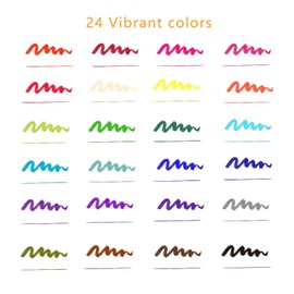 Artecho 24 Dual Tip Brush Pens，Colouring Pens brush pens for Adult，Colouring Books，Calligraphy，Drawing，Sketching, nylon tip for Artists，Beginners