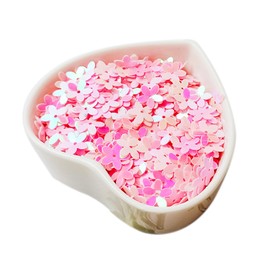 20g Flower Loose Sequins Paillettes Bead,Plastic Plum Blossom Loose Sequins,10mm Pink Flower Disk Sequins for Scrapbooking,Sewing Dresses,Stage Decorations
