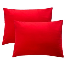 iMaylex 1800 Series Super Soft Brushed Microfiber Fabric Zipper Pillowcase, Luxury Cozy and Lightweight, Set of 2, Red, King, 20x36 Inches