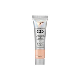 IT Cosmetics Your Skin But Better CC+ Cream Travel Size, Light Cool - Color Correcting Cream, Full-Coverage Foundation, Hydrating Serum & SPF 50+ Sunscreen - Natural Finish - 0.4 fl oz