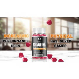 Energizen Creatine Monohydrate 5g Gummies for Men & Women Kosher-Halal 120 Gummies 10/26