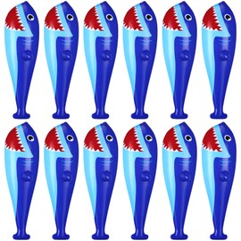 Supervitae 12 Pcs Pow Inflatable Baseball Bats Inflatable Bat Birthday Baseball Party Favors Baseball Party Decorations Party Prizes for Sports Theme Carnival Supplies (Shark Style)