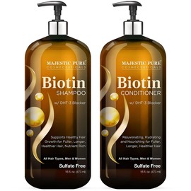 Biotin Shampoo and Conditioner Set with DHT Blocker Complex - Hydrating, Nouris.