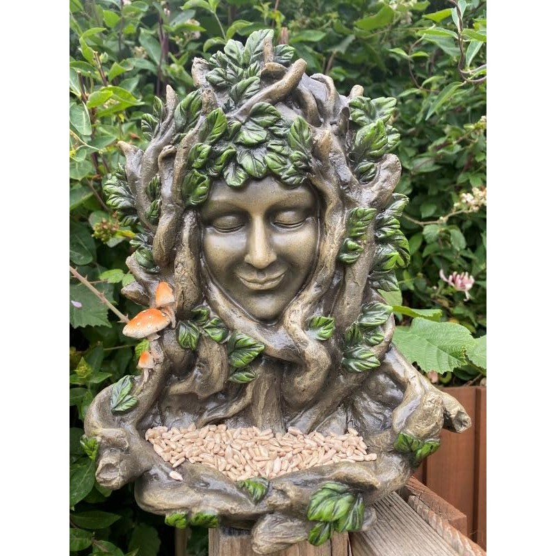 Tree Ent Green Woman Lady Juniper Wall Plaque and Bird