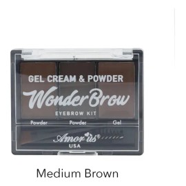 Gel-crema Y Polvo Para Cejas Amor Us Gel Cream And Powder Wonder Brow De 4 G Color Medium Brown                                                       