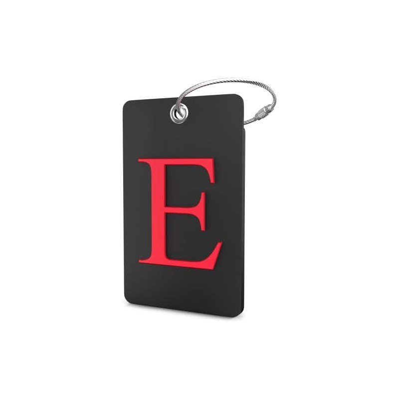 Etiqueta de equipaje plegable con lazo de acero inoxidable -