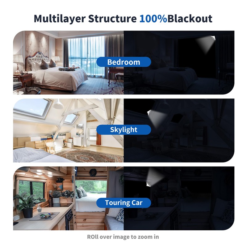 AIFOTO Graphene Thermal Blackout Curtains ，Blackout Window Cover 100% Light