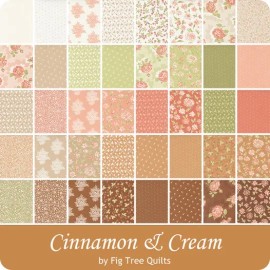 Moda CINNAMON & CREAM Fig Tree JELLY ROLL 40 strips Quilt FABRIC
