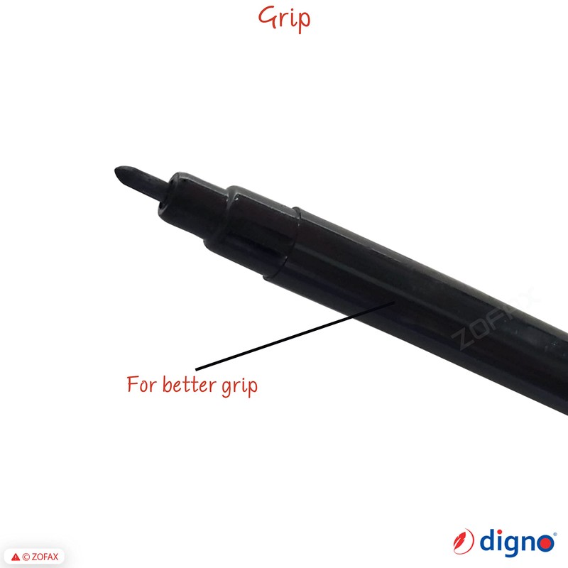 DIGNO SketchStic Felt Tip Pens, BLACK, Pack of 12, Fibre