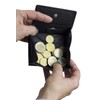 Small Leather Boxed Style wallet with large coin compartment LEAS,